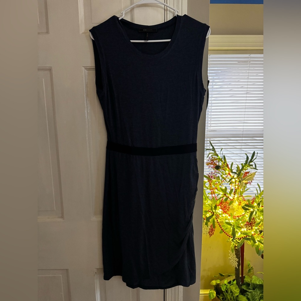 BCBGMaxAzria Charcoal Sleeveless Midi Dress
